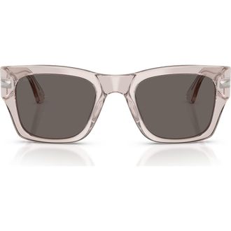 Persol 52mm Square Sunglasses in Transparent Brown Grey /Grey at Nordstrom
