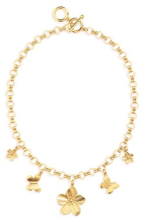 Karine Sultan Botanical Couture Necklace in Gold at Nordstrom