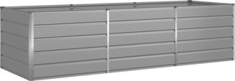 vidaXL Jardinera Gris Claro 290 X 100 X 75 Cm Acero Galvanizado Vidaxl