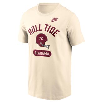 Nike Alabama Legacy Arch Helmet Nike Mens College T-Shirt in White | N19915AABV-FMQ