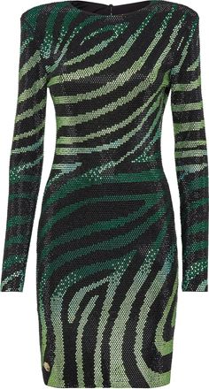 Philipp Plein Mini Dress LS with Crystals