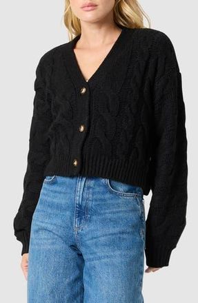 All in Favor Cable Stitch Cardigan in Black at Nordstrom Rack, Size X-Large