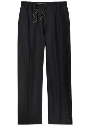 Maison Margiela Straight-leg Cotton-blend Trousers - Dark Blue - 52 (W36 / XL)