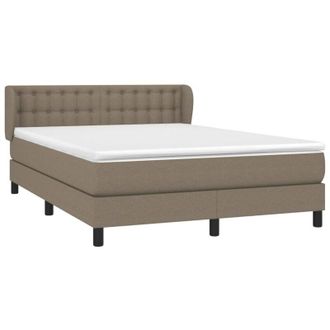 vidaXL Vidaxl - Cama Box Spring Con Colch&oacute;n Tela Gris Taupe 140x190 Cm