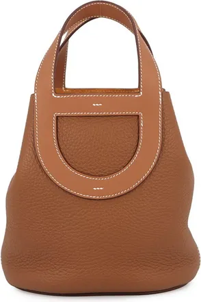 Herm&egrave;s Gold Taurillon Clemence Leather Tote Bag (Pre-Owned)