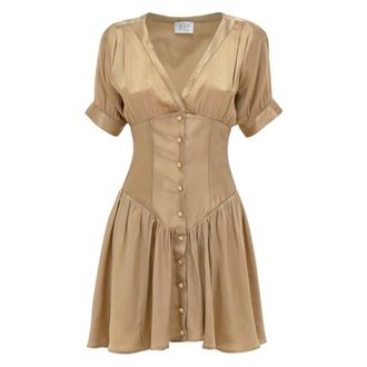MVP Wardrobe Vence Mini Dress - Dames - Korte kleedjes - Bruin - S - Kleedjes
