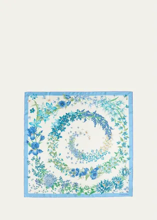 Ferragamo Spring-Print Silk Scarf