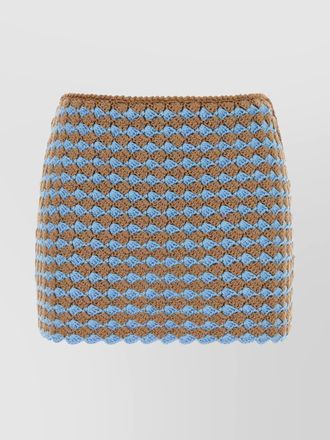 Prada geometric crochet mini skirt design