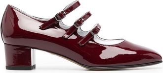 Carel Kina Mary Janes pumps - women - Calf Leather/Calf Leather/Patent Calf Leather - 38.5 - Red