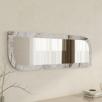 Dmora Espejo Grano, Forma Rectangular, Tipo De Pared, Estructura Transparente, 120x40h Cm Gris M&aacute;rmol