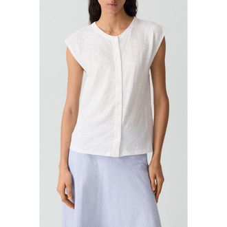 Theory Organic Cotton Button-Up Vest in White at Nordstrom, Size X-Large
