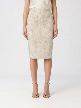 Elisabetta Franchi Gonna midi Elisabetta Franchi in crepe con perline ricamate