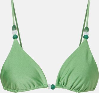 JADE Swim Via beaded triangle bikini top