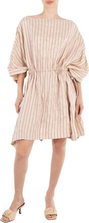 Benjamin Benmoyal Ladies Striped Linen Boatneck Tunic Dress, Brand Size 2 (Medium)