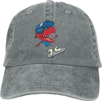 Generic Comfortable Cycling Caps Skateboarding Dinosaur Sun Hats Adjustable Trucker Caps for Activities Tennis Boys