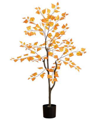 Nearly Natural 4ft Autumn Birch Leaf Artificial Fall Tree