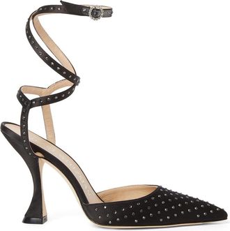 Stuart Weitzman Glam XCurve 100mm Pumps - Dames - Pumps - Zwart - 40 EU - Satijn - Schoenen