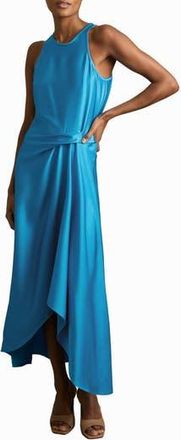 Reiss Micah Sleeveless Satin High-Low Maxi Dress in Blue at Nordstrom Rack, Size 12 Us / 16 Uk
