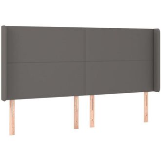 vidaXL Cabecero Con Led Cuero Sint&eacute;tico Gris 203x16x118/128 Cm Vidaxl