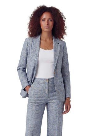 Lords of Harlech Paisley Pile Womens Tailored Blazer in Paisley Pile Natural at Nordstrom, Size 14