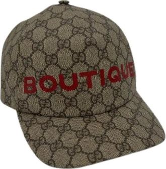 Gucci Pre-owned Accessories, female, Brown, Size: ONE SIZE Pre-owned Canvas Hat