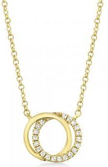 Allurez Diamond Accented Love Knot Pendant Necklace 14k Yellow Gold (0.07ct)