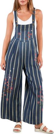 BILLY T In Full Bloom Denim Overalls in Indigo Cabana Str at Nordstrom, Size X-Small
