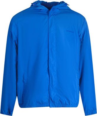 Off-white Gebroken wit Diag Tab pauwblauw windjack