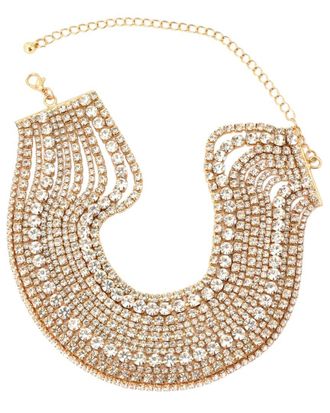Adornia Adornia Plated Crystal Multi-Strand Crystal Adjustable Collar Necklace