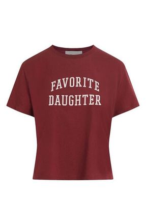 Favorite Daughter Cropped Collegiate Tee in Sangria Nights at Nordstrom, Size X-Small