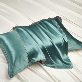 OEM 1 Federa In Seta Di Gelso 48x74 Cm 40 Momme, Protezione Per Cuscino Di Lusso Verde Lago Con Patta, Ipoallergenica, Anti-crespo, Cura Della Pelle E Dei