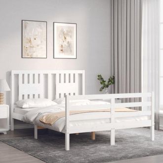 vidaXL Bed Frame without Mattress White 120x200 cm Solid Wood Vidaxl
