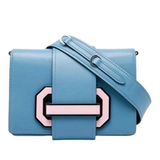 Prada Pre-owned Plex Ribbon - Dames - Pre-owned - Blauw - Maat: ONE Size Leer
