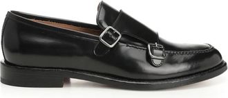 Corvari Double Buckle Moccasin - Heren - Loafers - Zwart - 41 EU - Leer - Schoenen
