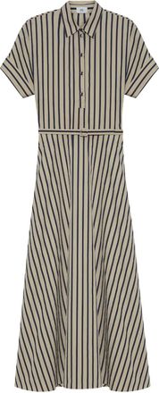 Adam Lippes Sadie striped poplin maxi dress - women - Cotton - 10 - Neutrals