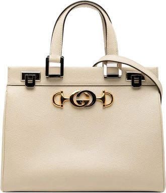 Gucci 2016-2025 Small Leather Zumi satchel - women - Calf Leather - One Size - White