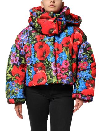 Dolce & Gabbana Floral Print Puffer Jacket - Multicolor