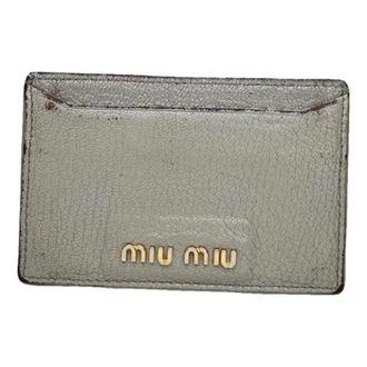 Miu Miu Pre-owned Lederen Portemonnee - Dames - Vintage Accessoires - Grijs - ONE Size - Leer - Vintage