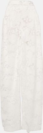 Oscar De La Renta High-rise wide-leg lace pants