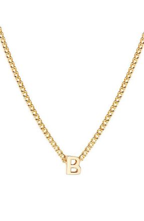 Brook & York Kira Mini Initial Pendant Necklace in Gold B at Nordstrom