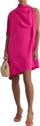 Reiss Ellery One-Shoulder Crepe Minidress in Pink at Nordstrom, Size 14 Us