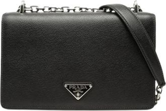 Prada Pre-owned Crossbody Bag - Dames - Vintage Schoudertas - Zwart - ONE Size - Leer - Vintage