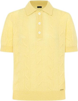 Kiton Spring Day Knit Polo Shirt - Dames - Ronde hals truien - Geel - XS - Kasjmier - Truien & Vesten