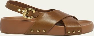 Chloé Mae Paddington Leather Crisscross Sandals