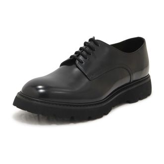 Doucal's Business Shoes, male, Black, Size: 10 1/2 US Horse Lace-up Shoe