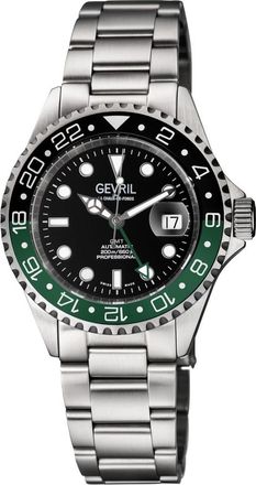 Gevril Group Wall Street Black Dial Sprite Bezel Mens Watch 4955A