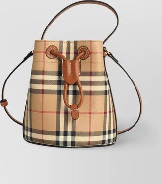 Burberry mini bucket bag check pattern cotton blend