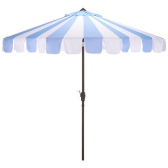 Safavieh Sombrilla de metal raya azul beb&eacute;