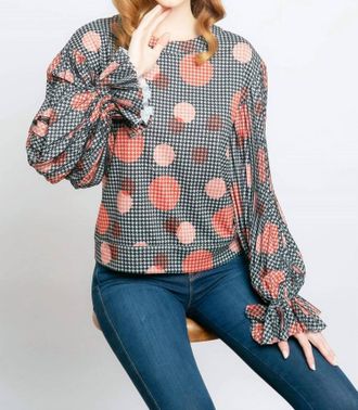 Eva Franco Hart Pleated Sleeve Top In Grey