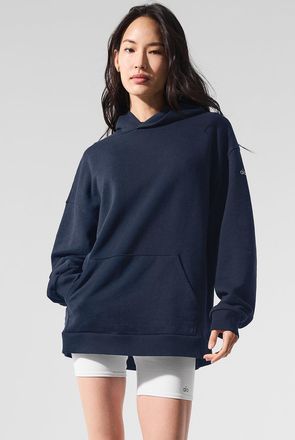 Alo | Chill Hoodie in Navy Blue, Size: Medium